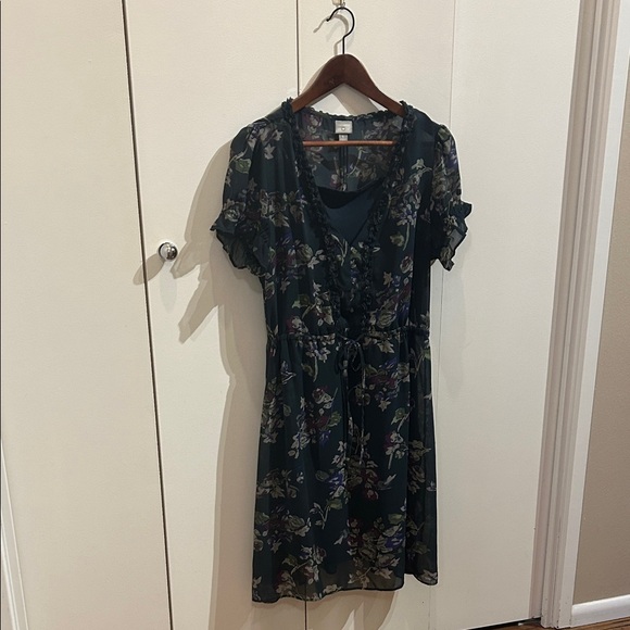 Converse Green Floral, Sheer, Mini Dress - Picture 1 of 9